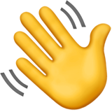 Waving hand emoji.